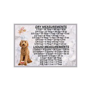 Goldendoodle Dog Measuring Chart Magnet Kitchen Baking Guide